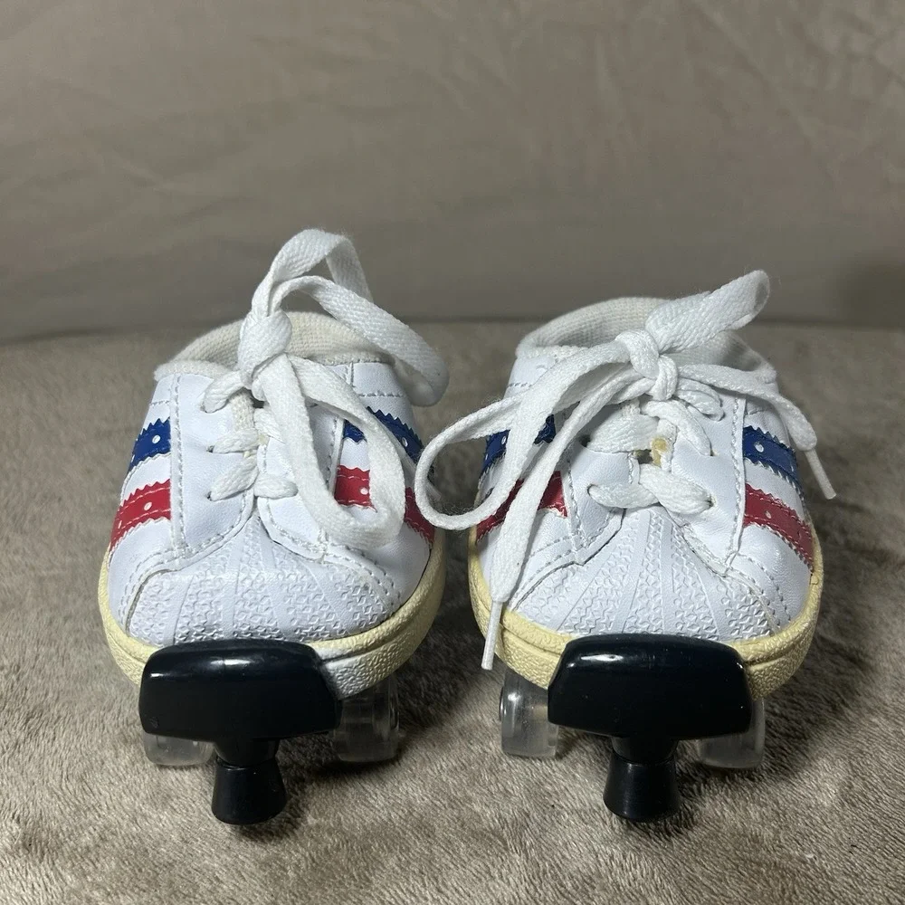 Lot of 2 Build-A-Bear Workshop Roller Skates Y2K White Red Blue Striped 2009
